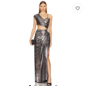 Elegant Silver One-Shoulder Prom Dress